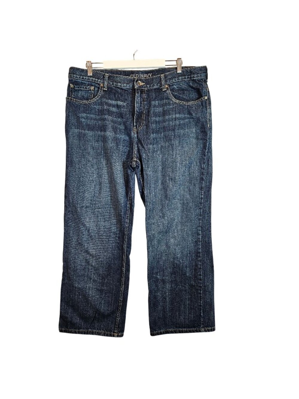 Old Navy Mens 40W 30L straight loose wide leg  Dark Blue Denim Jeans hipster